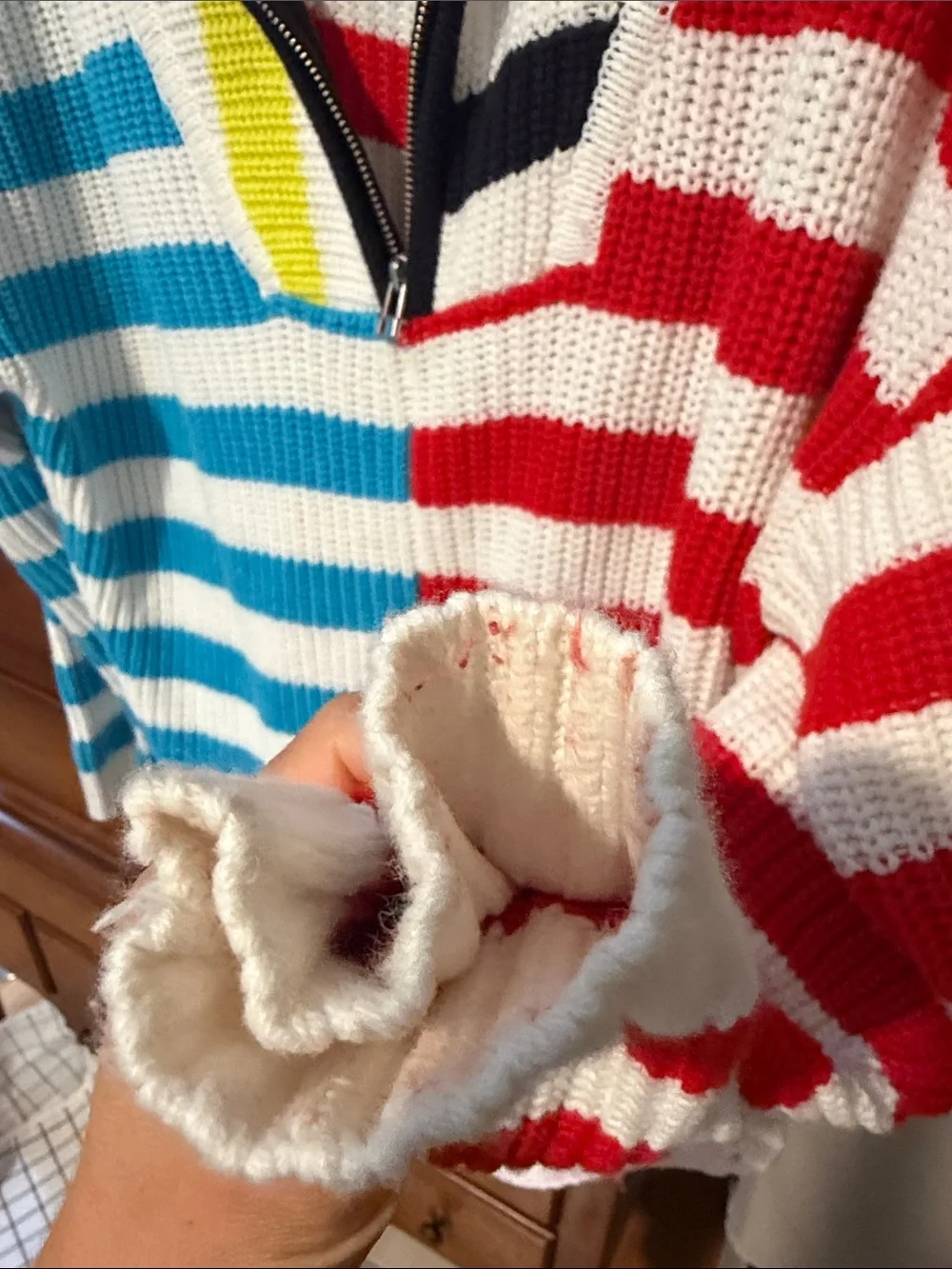 Staud Striped Half-Zip Knit Sweater - Multicolor